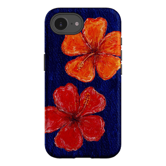 Hibiscus Flower Deep Blue Printed Phone Cases iPhone 16E / Armoured by BG. Studio - The Dairy
