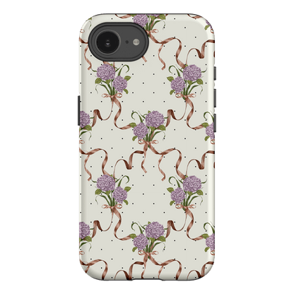 Hydrangea Ribbon Printed Phone Cases iPhone 16E / Armoured by Veronica Tucker - The Dairy