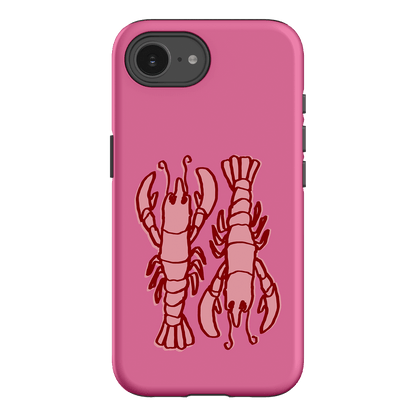 Lobster Love Pink Printed Phone Cases iPhone 16E / Armoured by The Dairy - The Dairy