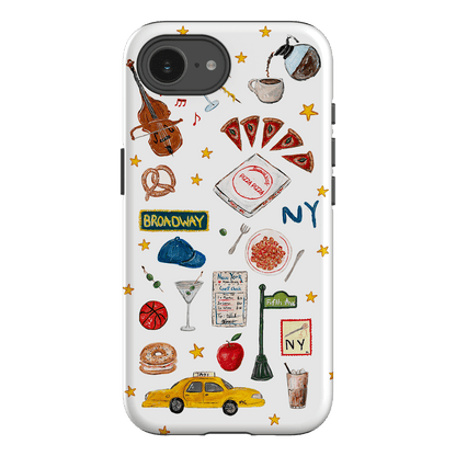 NYC White Printed Phone Cases iPhone 16E / Armoured by BG. Studio - The Dairy