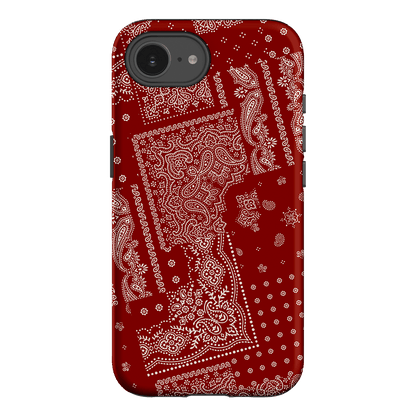 Paisley Crimson Printed Phone Cases iPhone 16E / Armoured by The Dairy - The Dairy