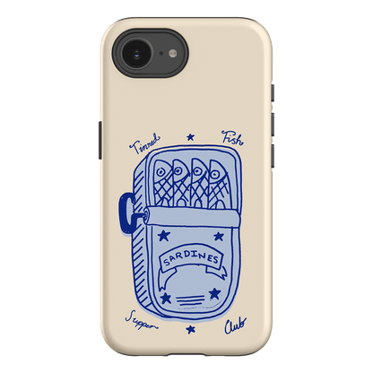 Sardine Social Blue Printed Phone Cases iPhone 16E / Armoured by The Dairy - The Dairy