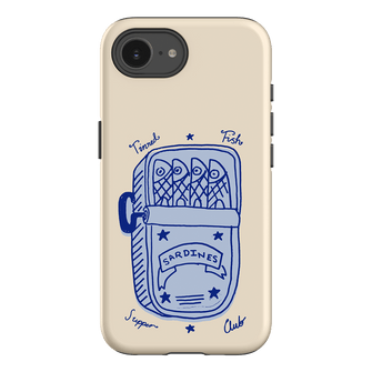 Sardine Social Blue Printed Phone Cases iPhone 16E / Armoured by The Dairy - The Dairy