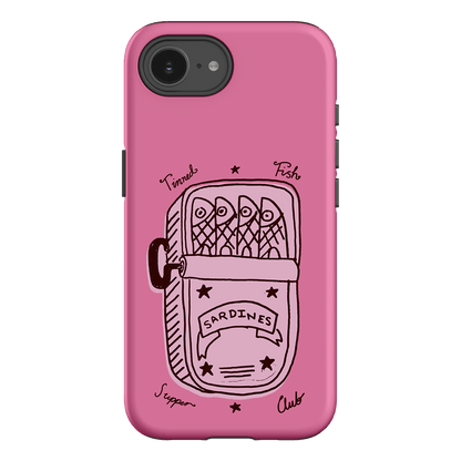 Sardine Social Pink Printed Phone Cases iPhone 16E / Armoured by The Dairy - The Dairy