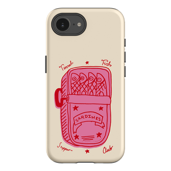 Sardine Social Red Printed Phone Cases iPhone 16E / Armoured by The Dairy - The Dairy