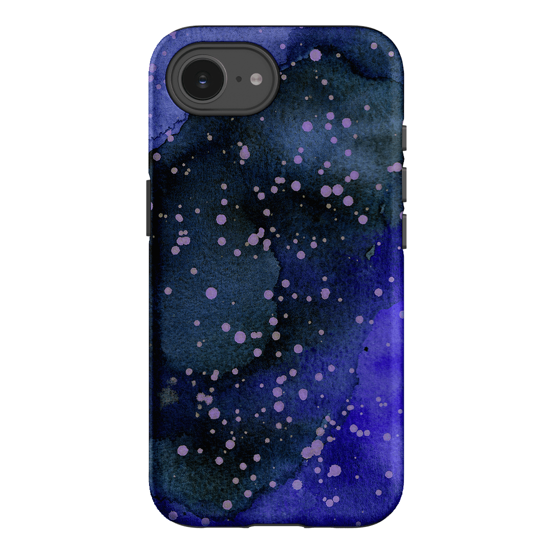 Spotty Navy Printed Phone Cases iPhone 16E / Armoured by The Dairy - The Dairy