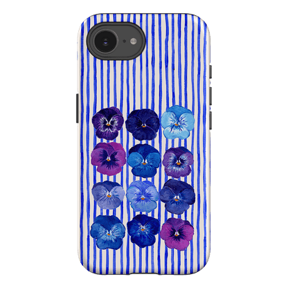 Striped Pansies Printed Phone Cases iPhone 16E / Armoured by Kayla Henley - The Dairy