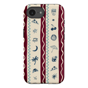 Summer Snacks Burgundy Printed Phone Cases iPhone 16E / Armoured by Charlie Taylor - The Dairy