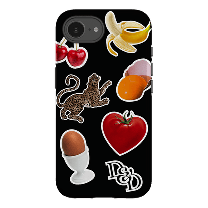 Sunday Stickers Black Printed Phone Cases iPhone 16E / Armoured by Desmond & Dempsey - The Dairy