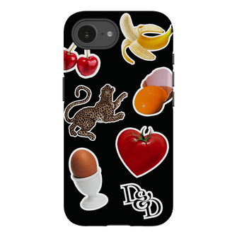 Sunday Stickers Black Printed Phone Cases iPhone 16E / Armoured by Desmond & Dempsey - The Dairy