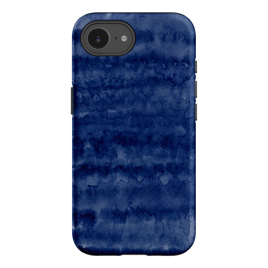 Watercolour Stripes Navy Printed Phone Cases iPhone 16E / Armoured by The Dairy - The Dairy