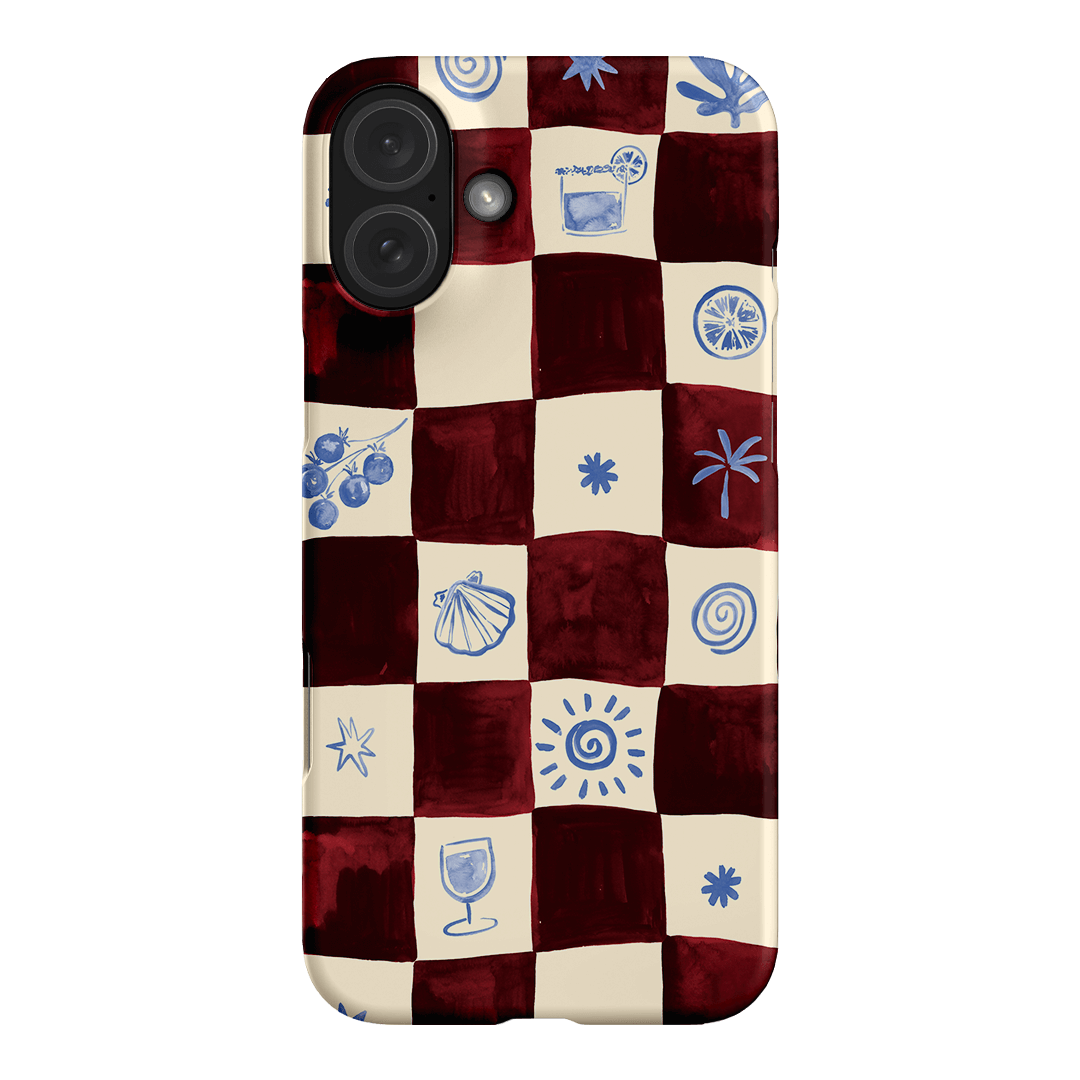 Afternoon Mezze Maroon Printed Phone Cases iPhone 16 Plus / Snap by Charlie Taylor - The Dairy