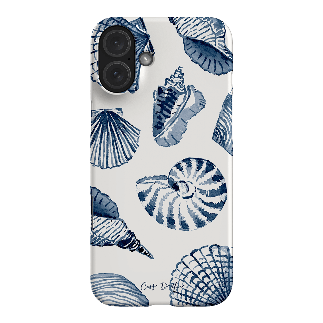 Blue Shells Printed Phone Cases iPhone 16 Plus / Snap by Cass Deller - The Dairy