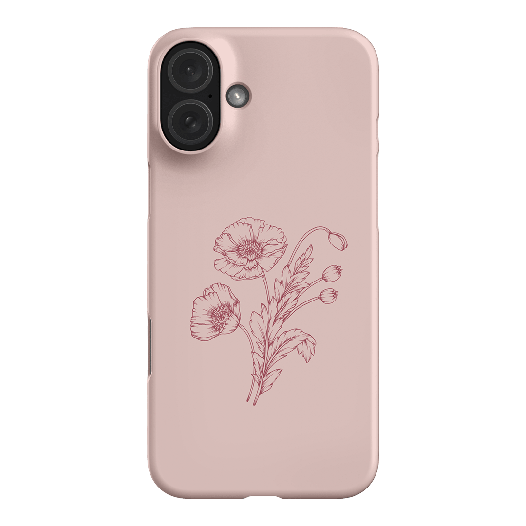 Blush Poppies Printed Phone Cases iPhone 16 Plus / Snap by Typoflora - The Dairy
