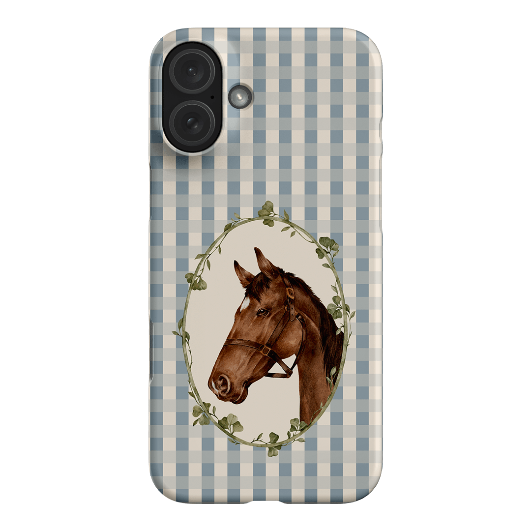 Gingham Horse Printed Phone Cases iPhone 16 Plus / Snap by Kasiags Art - The Dairy