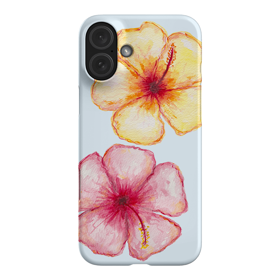 Hibiscus Flower Blue Printed Phone Cases iPhone 16 Plus / Snap by BG. Studio - The Dairy