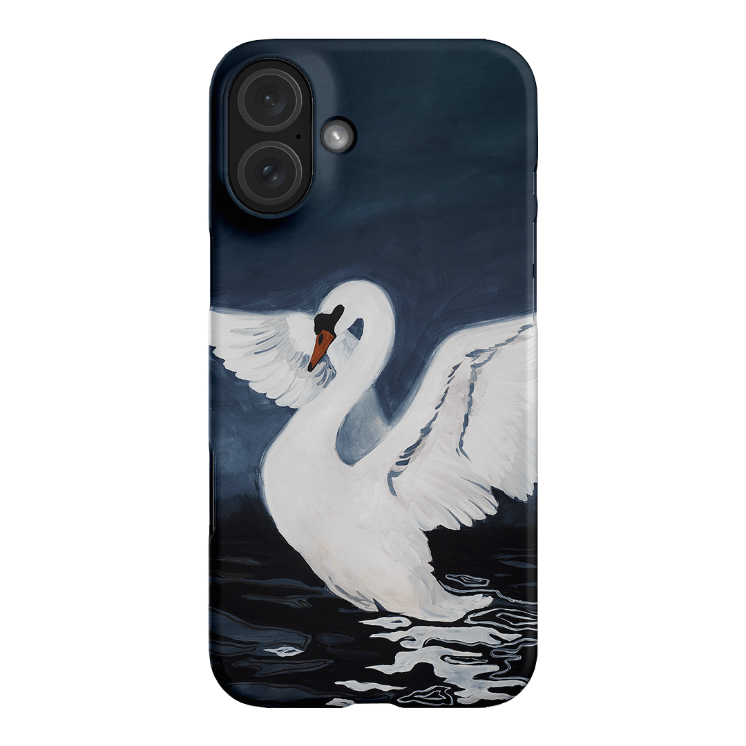 Midnight Swan Printed Phone Cases iPhone 16 Plus / Snap by Lisa Hu - The Dairy