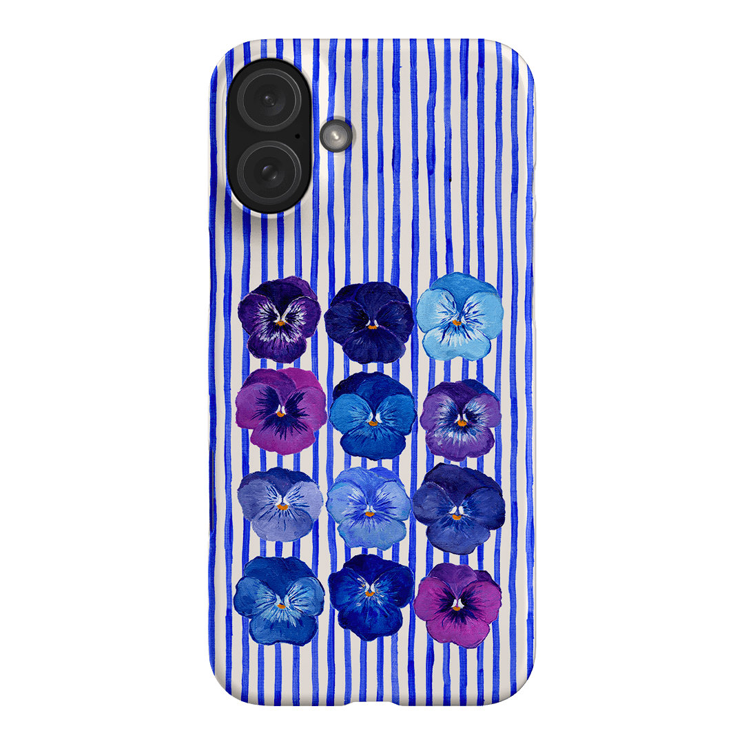 Striped Pansies Printed Phone Cases iPhone 16 Plus / Snap by Kayla Henley - The Dairy