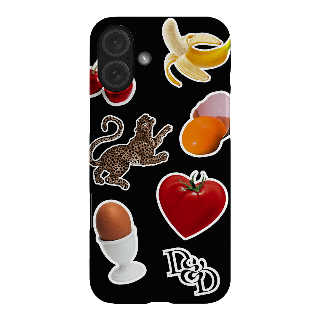 Sunday Stickers Black Printed Phone Cases iPhone 16 Plus / Snap by Desmond & Dempsey - The Dairy