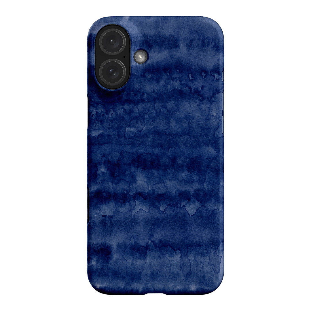 Watercolour Stripes Navy Printed Phone Cases iPhone 16 Plus / Snap by The Dairy - The Dairy