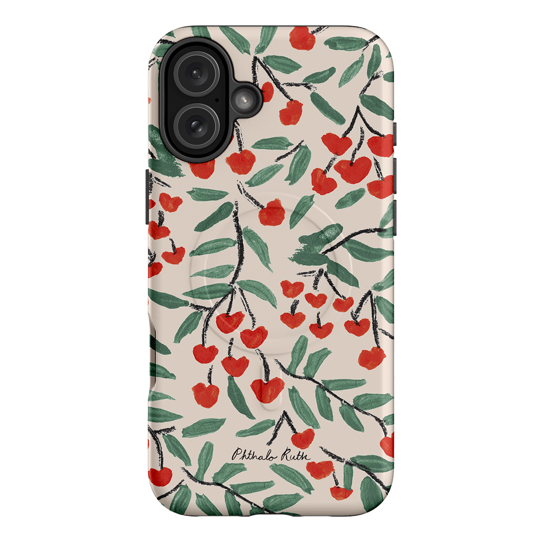 Cherry Love Printed Phone Cases iPhone 16 Plus / Armoured MagSafe by Phthalo Ruth - The Dairy