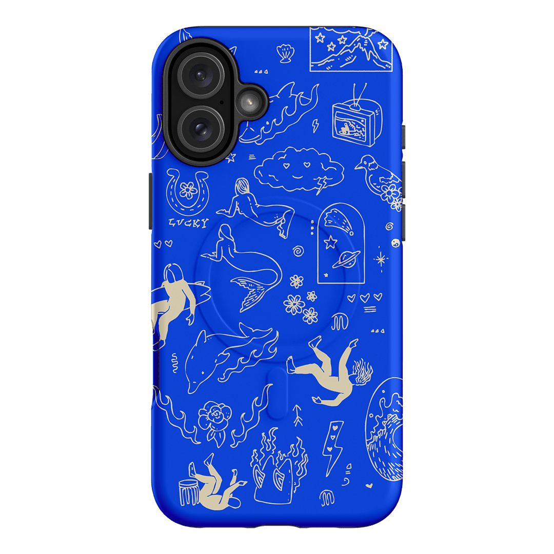 Easty Flash Blue Printed Phone Cases iPhone 16 Plus / Armoured MagSafe by Easty Beasty - The Dairy