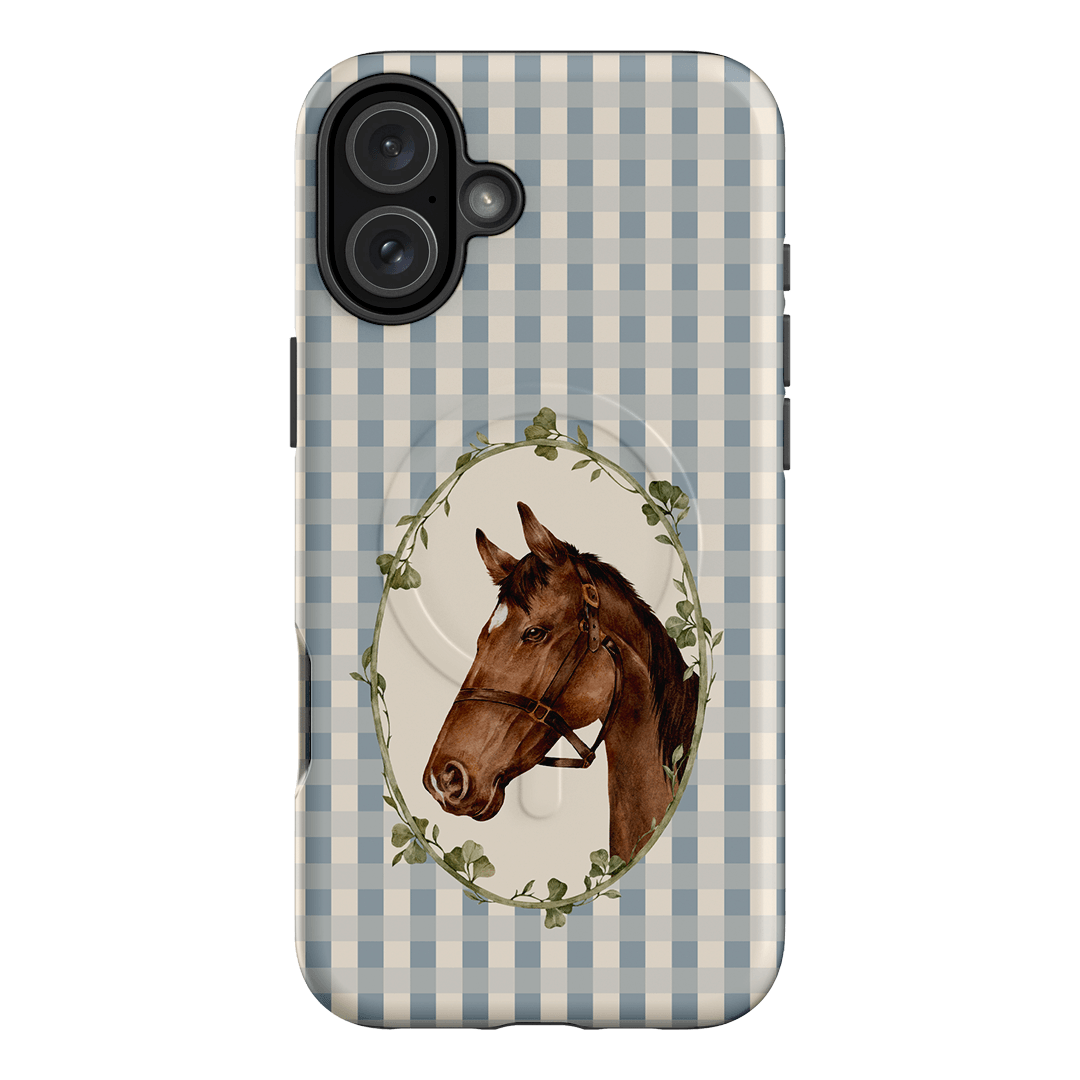 Gingham Horse Printed Phone Cases iPhone 16 Plus / Armoured MagSafe by Kasiags Art - The Dairy