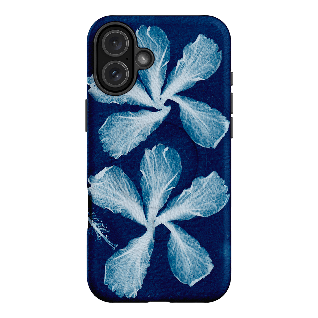 Hibiscus Cyanotype Printed Phone Cases iPhone 16 Plus / Armoured MagSafe by Sally Hungerford - The Dairy