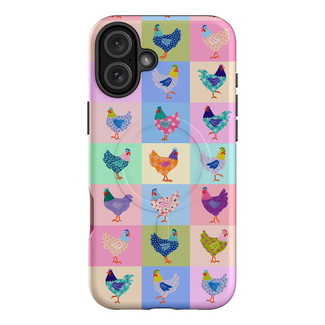 Pastel Chickens Printed Phone Cases iPhone 16 Plus / Armoured MagSafe by Kayla Henley - The Dairy