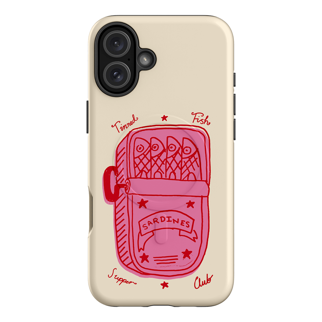 Sardine Social Red Printed Phone Cases iPhone 16 Plus / Armoured MagSafe by The Dairy - The Dairy