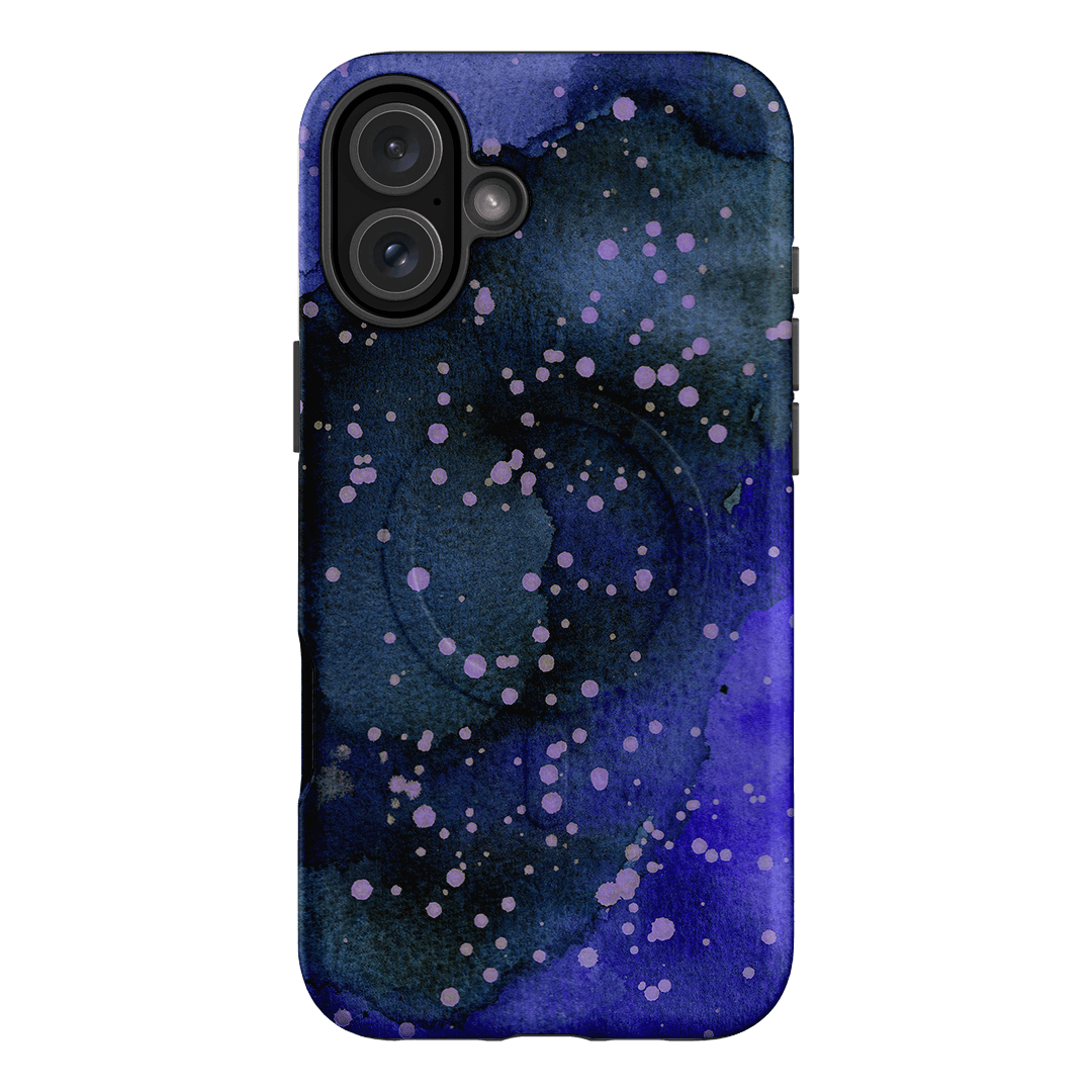 Spotty Navy Printed Phone Cases iPhone 16 Plus / Armoured MagSafe by The Dairy - The Dairy