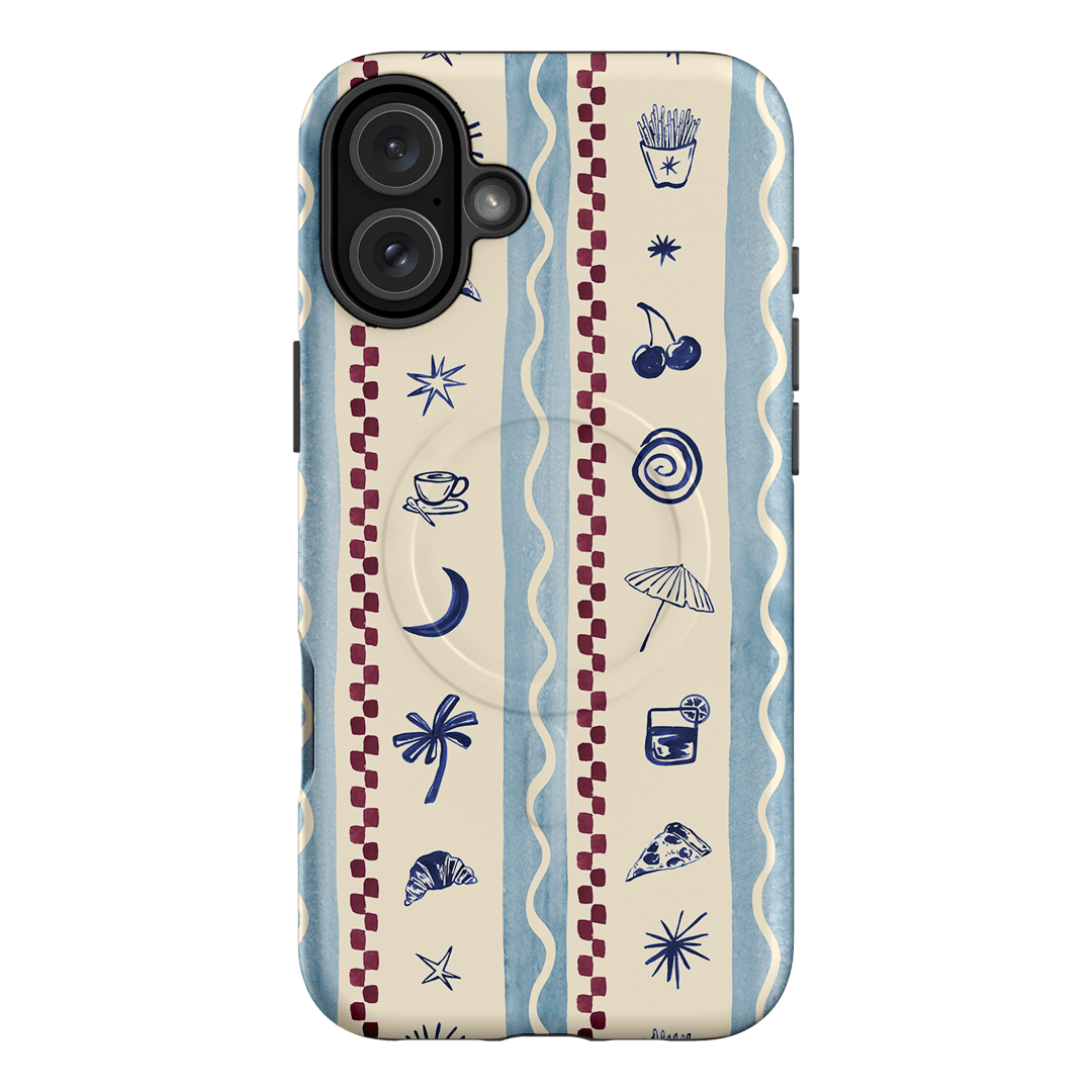 Summer Snacks Blue Printed Phone Cases iPhone 16 Plus / Armoured MagSafe by Charlie Taylor - The Dairy