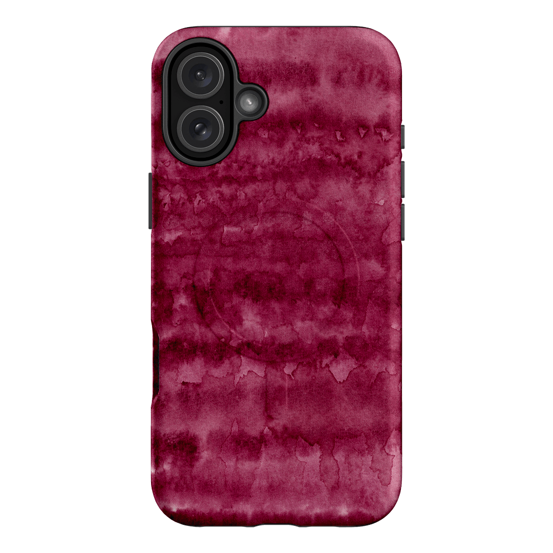 Watercolour Stripes Burgundy Printed Phone Cases iPhone 16 Plus / Armoured MagSafe by The Dairy - The Dairy