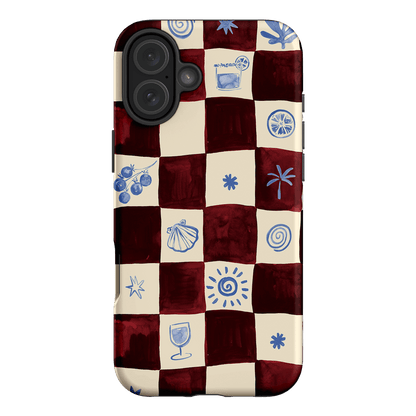 Afternoon Mezze Maroon Printed Phone Cases iPhone 16 Plus / Armoured by Charlie Taylor - The Dairy