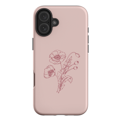 Blush Poppies Printed Phone Cases iPhone 16 Plus / Armoured by Typoflora - The Dairy