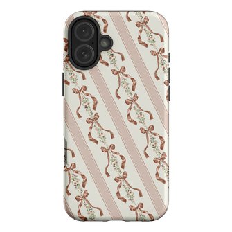 Bow Stripe Printed Phone Cases iPhone 16 Plus / Armoured by Veronica Tucker - The Dairy