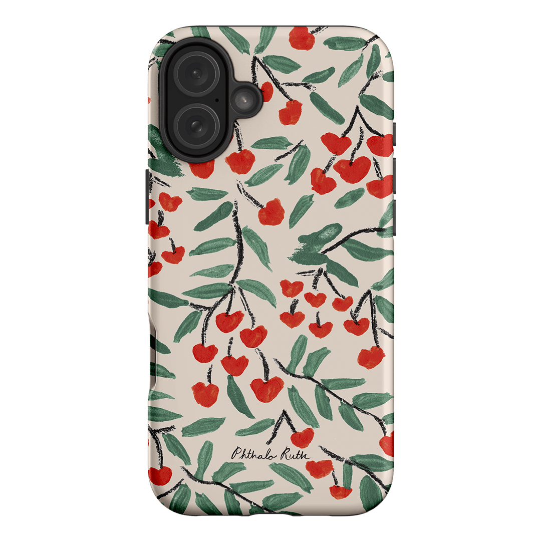 Cherry Love Printed Phone Cases iPhone 16 Plus / Armoured by Phthalo Ruth - The Dairy