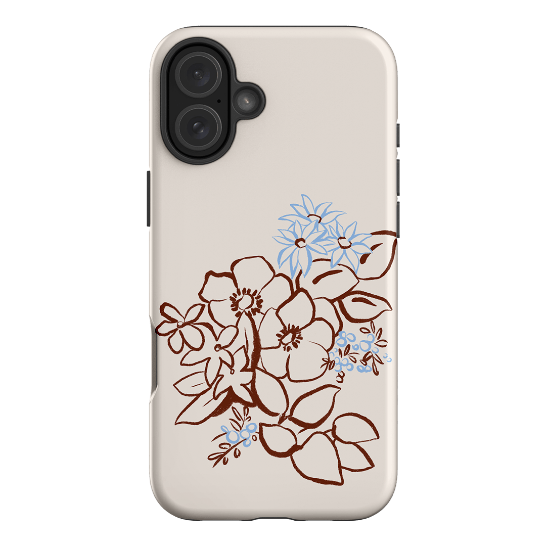 Cream Posy Printed Phone Cases iPhone 16 Plus / Armoured by Typoflora - The Dairy