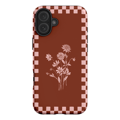 Dahlia Check Printed Phone Cases iPhone 16 Plus / Armoured by Typoflora - The Dairy