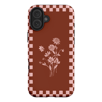 Dahlia Check Printed Phone Cases iPhone 16 Plus / Armoured by Typoflora - The Dairy
