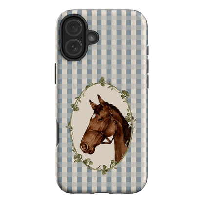 Gingham Horse Printed Phone Cases iPhone 16 Plus / Armoured by Kasiags Art - The Dairy