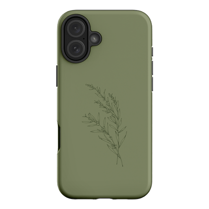 Khaki Wattle Printed Phone Cases iPhone 16 Plus / Armoured by Typoflora - The Dairy