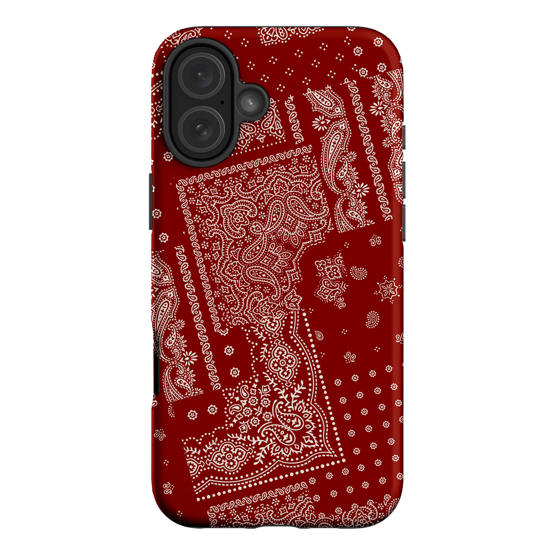 Paisley Crimson Printed Phone Cases iPhone 16 Plus / Armoured by The Dairy - The Dairy