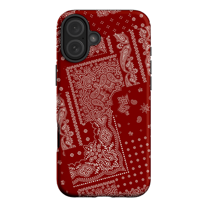Paisley Crimson Printed Phone Cases iPhone 16 Plus / Armoured by The Dairy - The Dairy