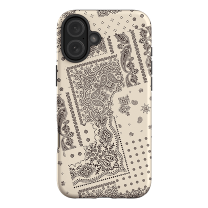 Paisley Ecru Printed Phone Cases iPhone 16 Plus / Armoured by The Dairy - The Dairy