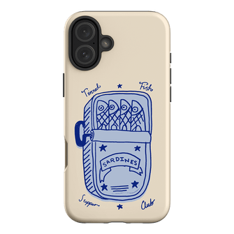 Sardine Social Blue Printed Phone Cases iPhone 16 Plus / Armoured by The Dairy - The Dairy