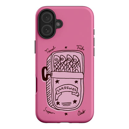 Sardine Social Pink Printed Phone Cases iPhone 16 Plus / Armoured by The Dairy - The Dairy
