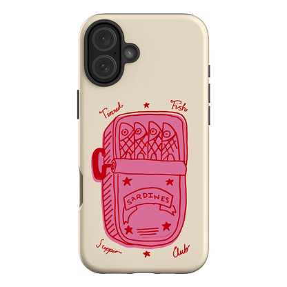 Sardine Social Red Printed Phone Cases iPhone 16 Plus / Armoured by The Dairy - The Dairy