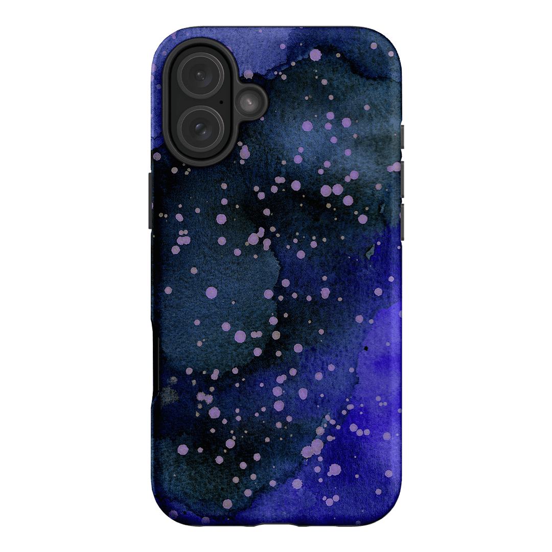 Spotty Navy Printed Phone Cases iPhone 16 Plus / Armoured by The Dairy - The Dairy