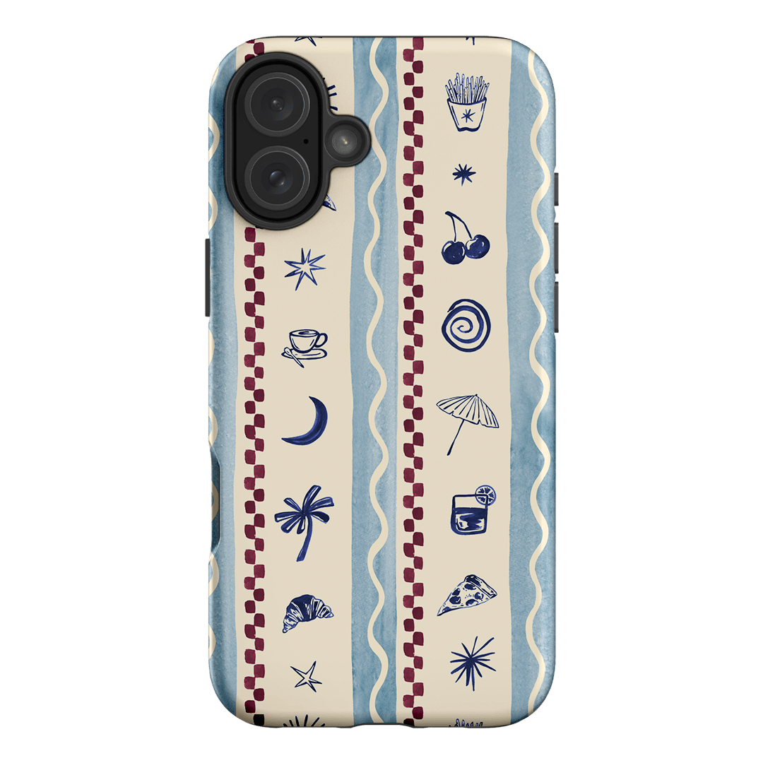 Summer Snacks Blue Printed Phone Cases iPhone 16 Plus / Armoured by Charlie Taylor - The Dairy